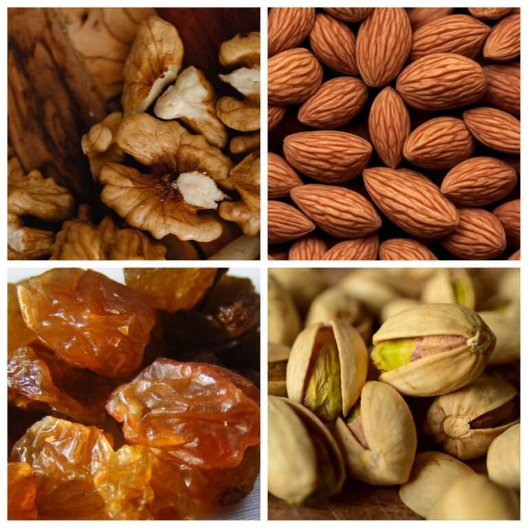 4 Nuts to Eat on an Empty Stomach-Almond ,Raisins,Walnut,Pistachio